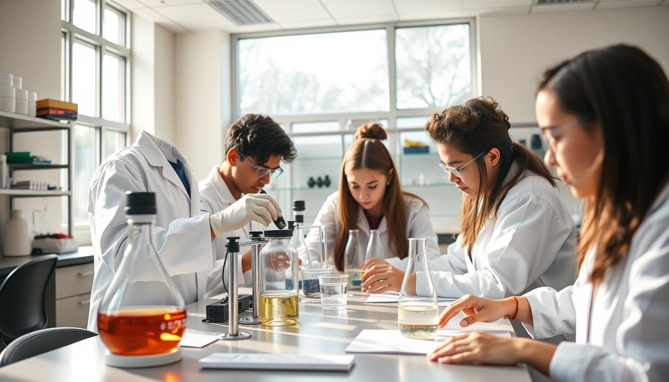 Student using learning strategies while studying